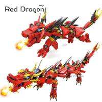 NEW LEGO MOC DIY Flying Red Ninja Dragon Fighting Mech 2in1 Set Figures Educational Building Blocks Toys for Kids Birthday Gift 417pcs