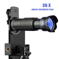 36X Phone Camera Telephoto Lens 4 in 1 Clip-on Telecope Zoom Macro Fisheye Wide Angel Lens Kit For iPhone Samsung Xiaomi Huawei Smartphone Lenses