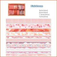 【Thriving】 biba94392 เทปกาวหลายรูปแบบไดอารี่ดอกไม้12ชิ้นกระดาษสี A6599เกลือ Washi กล่องชุดต้นไม้ตามการตกแต่ง DIY