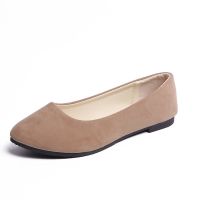 Plus Size Women Ballet Flats Khaki White Ladies Shoes