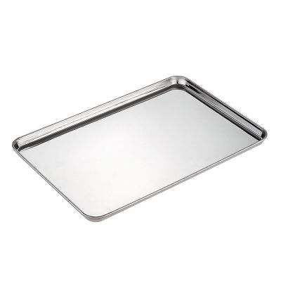 26.5*18CM Kitchen Stainless Steel Storage Tray Flat Bottom Square Plate Home Kitchen Sushi Fruit Plate Ho Bread Dessert Tray
