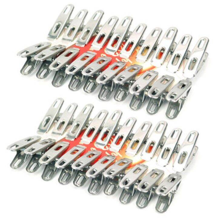 40x Heavy Duty Clothes Pegs Stainless Steel Washing Line Airer Dryer