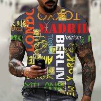 2023 In stock Summer Mens T-Shirt European And American  Coffee Letter Printing3D Clothes, Men Loose Large，Contact the seller to personalize the name and logo