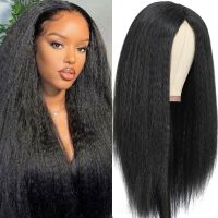 12-30inch Kinky Straight Wigs Natural Color Yaki Straight Synthetic Hair Wig Cheap Wigs for Black Women Full Machine Made Wigs