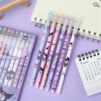 HUIIY Black Stationery สวัสดีคิตตี้ Kuromi 0.5Mm Melody ปากกาหมึกเจลกล่องใส่ปากกาปากกาลบได้ปากกา