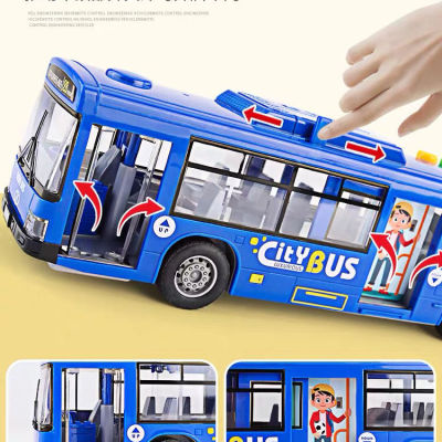 ของเล่นรถบัสประตูเปิดขนาดใหญ่รุ่นของเล่นเด็กรถจำลองรถบัสเด็กของเล่น
