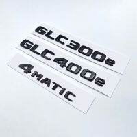 3D สีดำมันวาว ABS มีตัวอักษร Glc300de Glc350e Glc300e Glc400e สัญลักษณ์4ตัวสำหรับสติ๊กเกอร์สัญลักษณ์ท้ายรถ X253 Mercedes Benz GLC