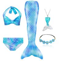 Mermaid Girl Costume Kids Swimming Mermaid Tail Girls Swim Mermaid Costume Cosplay Children Birthday Gift Swimsuit Can Add Fin