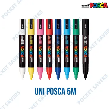 UNI 15 Colors/set POSCA PC-5M Permanent Art Markers Set 1.8-2.5mm  Round-headed Marker POP Advertising Note Pen