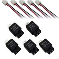 5Piece 40AMP DC Car A/C Relay Fan Relay and Harness 14 AWG Wires 4PIN Automotive Relay 24V