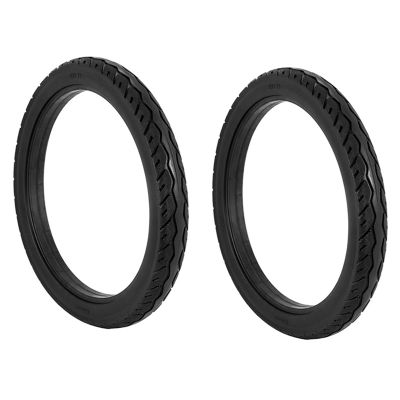 2PCS 16 Inch 16 X 1.75 Bicycle Solid Tires Bicycle Bike Tires Standby Rubber Non-Slip Tires Black