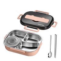 ✾☁ 304 Stainless Steel Lunch Box Bento Box For Kids office Soup bowl with spoon and chopsticks Lunch Container Food Storage Box