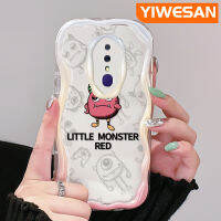 YIWESAN เคสสำหรับ OPPO F11 Pro A9 A9X เคสลายการ์ตูน Little Monster สีแดงสีสันสดใสเคสมือถือกันกระแทกแบบใสนิ่มลายคลื่นเนื้อครีมที่สร้างสรรค์โปร่งใสลายกล้องถ่ายรูปเรียบง่ายปลอกป้องกันอ่อนโยน