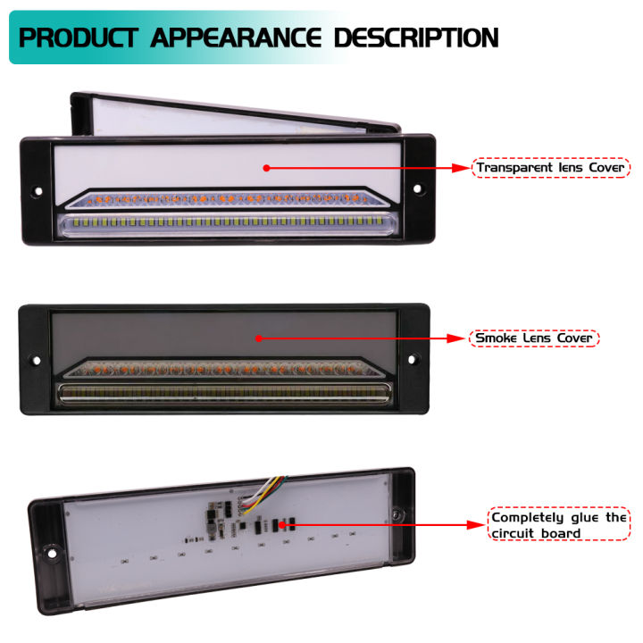 2ชิ้น-led-รถพ่วงรถบรรทุกไฟเบรกกันน้ำเบรกหยุดไหลเลี้ยวไฟ