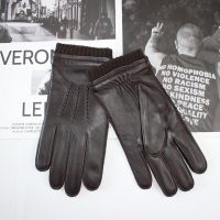 2023✁◄ Mens sheepskin fashionable short colored leather warm driving and cycling touch screen gloves