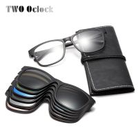 TWO Oclock Magnet Sunglasses Men Polarized Clip On Sunglass Women 3D Night Vision Glasses Support Customize Diopters Lens A2201