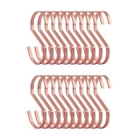 【Ready Stock&amp;COD】20-Pack 4 Inch Rose Gold Chrome Finish Steel Hanging Flat Hooks-S Shaped Hook Heavy-Duty S Hooks, for Kitchenware, Pots