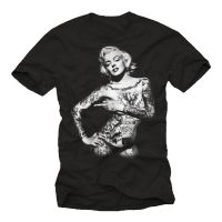 2022 Mens T Shirts Rockabilly Herren Biker Tattoo T Shirts Sexy Pin Up Marilyn Monroefunny Gildan