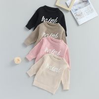 Autumn New Baby Boys Girls Clothes Baby Sweater Toddler Knit Sweater Newborn Knitwear Long Sleeve Letters Warm Baby Pullover Top