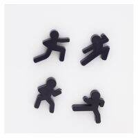 4 Pcs/Set Creative Black Man Fridge Magnet Ninja Magnet Refrigerator Magnetic Message Clip Home Decorations