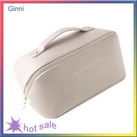 Tas Kosmetik เดินทางขนาดใหญ่ Ginni สำหรับผู้หญิงหนังกล่องเก็บเครื่องสำอางกระเป๋าเข้าห้องน้ำหญิง