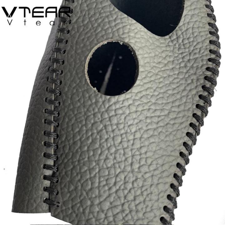 vtear-สำหรับ-honda-crv-cr-v-2007-2023ที่ปุ่มหนังแท้สีดำชุดเกียร์เบาะเคสติดกับแผ่นรอง-hiasan-interior