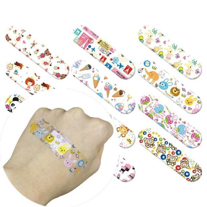 lz-120-pcs-set-dos-desenhos-animados-band-aid-emplastros-para-crian-as-kawaii-patches-gesso-ferida-hemostasia-da-pele-prova-d-gua-tiras-bandagem-m-dica