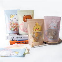 50Pcs Cartoon Cute Ziplock Bag Biscuits Snowflake Crisp Packaging Candy Nougat Bakery Food Sealed Plastic Bags