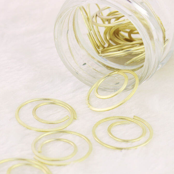 alltu-20pcs-imitation-gold-circular-metal-paper-clip-bookmark-stationery-student-office-memo