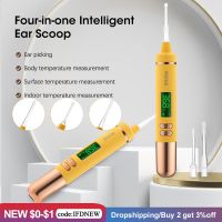 Electric Ear Cordless Safe Painless Vacuum 4 in 1 Ear Temperature Measurement Wax Pick Cleaner Remover Light Ear Cleaning Device