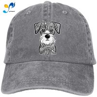 ONE-HEART HR Mini Schnauzer Dog Adult Cowboy Baseball Caps Denim Hats For Men Women Sombrero De Mujer