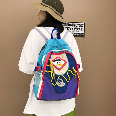 Multicolor ulzzang Backpack for Women Men Student Large Capacity Breathable Fashion Personality Multipurpose Bags