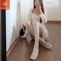 JIAPENG เซ็กซี่ ระบายอากาศ ไหมแก้ว จุด ดอกไม้ โปร่งใส หัวใจ ถุงน่องเกาหลี Women Bow Tights ถุงน่องตาข่าย