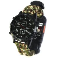 【LZ】♨☸๑  Outdoor Multifuncional Tactical Bracelet EDC Safety Equipment Survival Tools Camping Watch