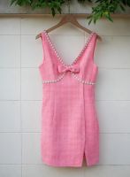 SP307S : Pink Bouce Dress มินิเดรสแต่งโบว์