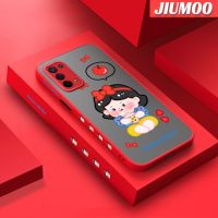 JIUMOO เคสสำหรับ OPPO A54 5G A74 5G A54 4G เคสสีขาวฝ้าหิมะโปร่งใสลายขอบสี่เหลี่ยมด้านข้างแข็งเคสนิ่มป้องกันกล้องปลอกซิลิโคนกันกระแทก