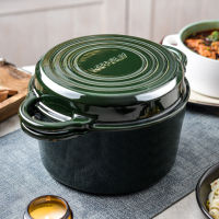 2-in-1, 23cm Enamel Cast Iron Dutch Ovens With Handles, 5L Red/Blue/Green Cast Iron Skillet, Enameled All-in-One Cookware Braising Pan For Casserole Dish, Crock Pot Covered With Cast Iron