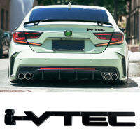 3D I-VTEC เต็มรูปแบบโลหะสังกะสีอัลลอยด์รถจัดแต่งทรงผม Refit สัญลักษณ์ Fender Tail Body Badge สติกเกอร์13X1.5ซม.-สีดำ