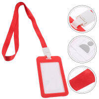 FICUESTORE【New】 1 ชุดของแท็กชื่อแท็กที่ถือแท็กที่ถือ ID ผู้ถือ ID พร้อมกับ Lanyard Portable Card Office Office Supply