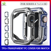 BassPal Ốp Nhựa PC Trong Suốt + TPU Cho Apple Watch 8 7 6 SE 5 4 Ốp Viền