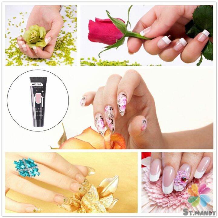 md-เล็บปลอม-โพลีเจล-uv-คริสตัล-6-สี-15-มล-สําหรับต่อเล็บ-diy-nail-glue