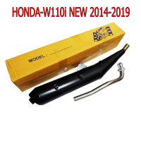 NEW SALE ท่อไอเสีย ท่อผ่าหมก ปลายดำ คอสแตนเลสแท้เกรดA 26 MM สำหรับ มอเตอร์ไซด์ HONDA-W110i NEW 2014-2019 ตรงรุ่น