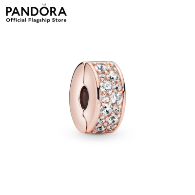 Pandora Bronze Clear Pavé Clip เครื่องประดับ   คลิปชาร์ม ชาร์มสีโรสโกลด์ สีโรสโกลด์ ชาร์มโรสโกลด์ โรสโกลด์ ชาร์มสร้อยข้อมือ ชาร์มแพนดอร่า แพนดอร่า