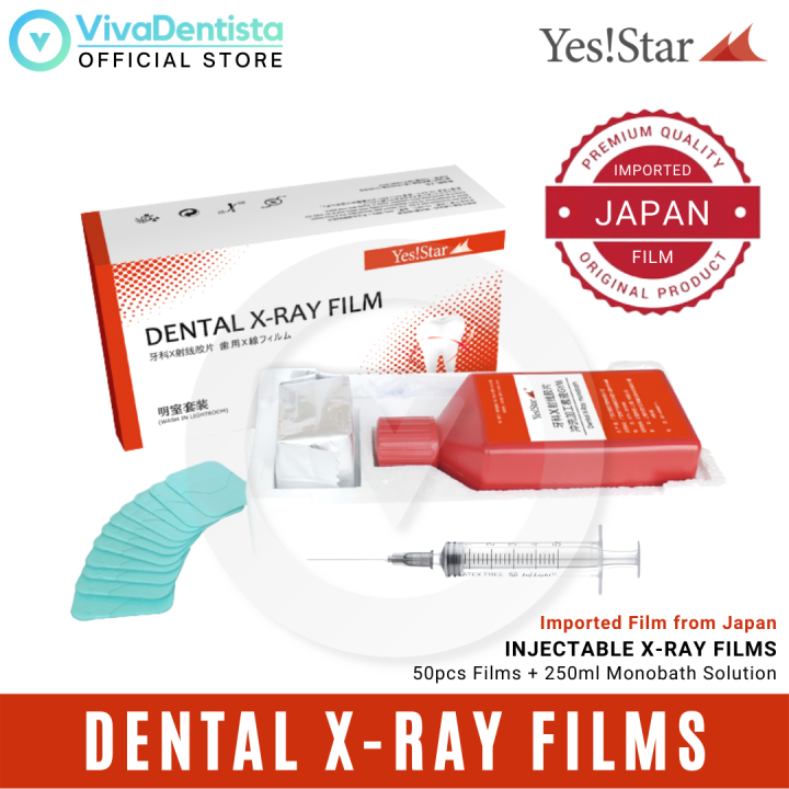 YES!STAR Dental XRay Film Set Bright Room (50pcs Film + 250ml Monobath