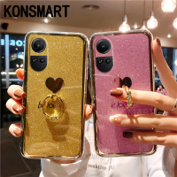 KONSMART เคสเคสโทรศัพท์ใหม่สำหรับ OPPO Reno10 Pro Reno10pro + 5G เคสซิลิโคนนิ่มการถูกรักกากเพชรส่องแสงเป็นประกายวิบวับ2023ซีรี่ส์ RENO10พร้อมที่ยึดแบบห่วง