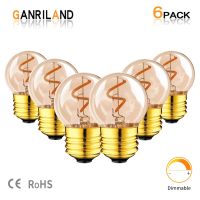 [HOT QQZIWWUJJWG 104] G40 Mini Globe Filament โคมไฟ LED E27 220V Amber Glass เปลี่ยนหลอดไฟ1W 2200K ตกแต่งบ้านแสงหรี่แสงได้