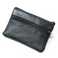 【JH】Black Men Coin Purse Men Small Bag Wallet Change Purses Zipper Money Bags Children Mini Wallets Leather Key Holder Cases