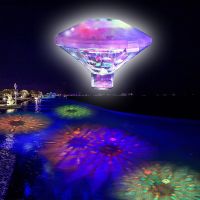 【LZ】✜▲∏  Impermeável RGB LED Floating Pool Light Diamond Shape lâmpada colorida piscina lagoa tanque de peixes banheira decoração