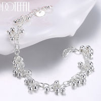 DOTEFFIL 925 Sterling Silver Smooth Grape Beads Chain Bracelet For Woman Charm Wedding Engagement Fashion Party Jewelry