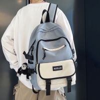 Schoolbag boys college students simple large-capacity backpack women fashion trend handsome junior high school students high school backpack men M